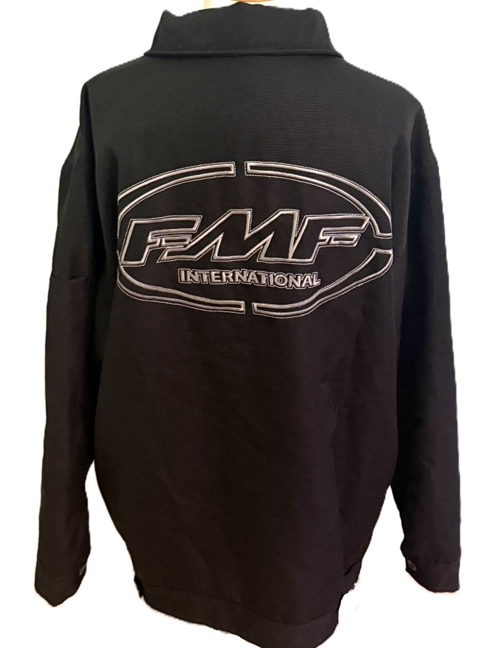Vintage Black Racing Motorcycle Work Jacket Coat XL Flying Machine Factory